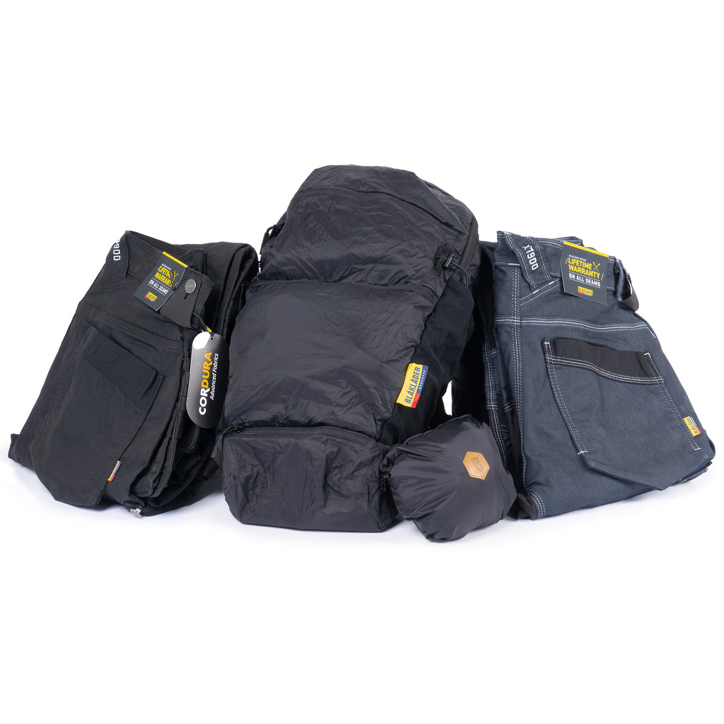 Blaklader Bundle: 1990 Black/Black Craftsman Trousers Stretch X1900 + Free Backpack