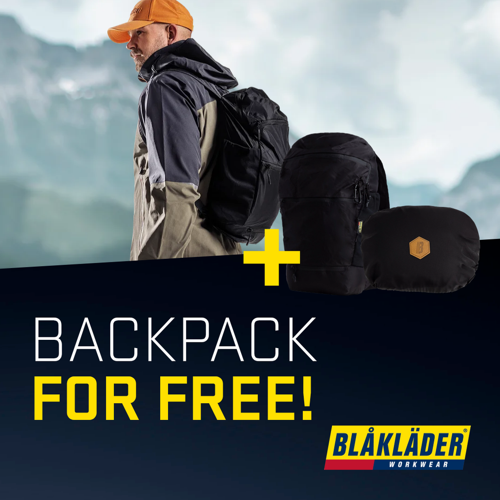 Blaklader Bundle: 1998 Black Craftsman Trousers 4-Way Stretch X1900 + Free Backpack