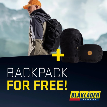 Blaklader Bundle: 1998 Black Craftsman Trousers 4-Way Stretch X1900 + Free Backpack