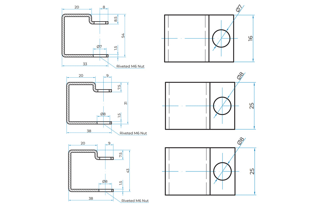 Blue Diamond Stainless Steel C Clip for GRP Anti-slip Grating