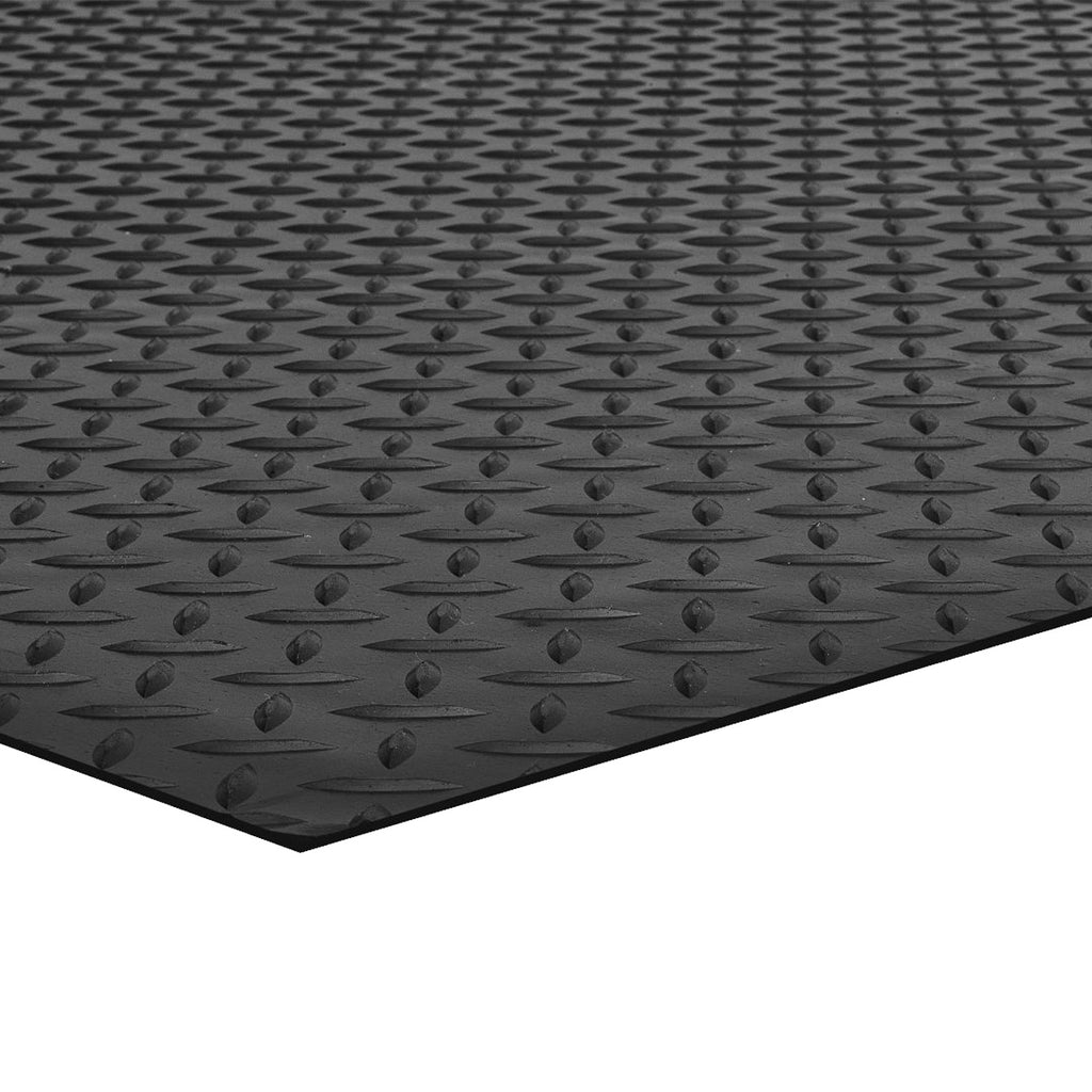 Blue Diamond Chequer Plate Anti-fatigue Mat Single Bar - 1200mm Width