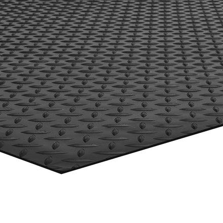 Blue Diamond Chequer Plate Anti-fatigue Mat Single Bar - 1200mm Width