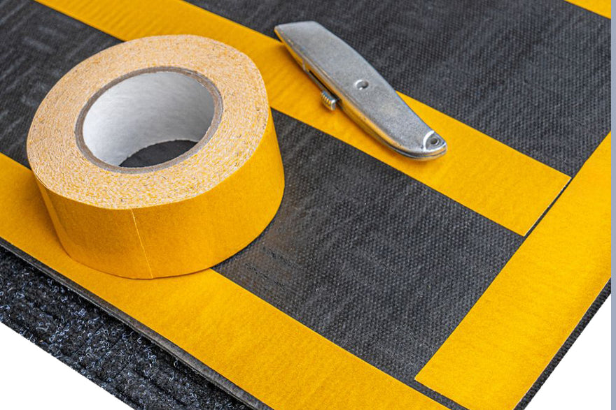 Blue Diamond Forklift Mat Underside Taped