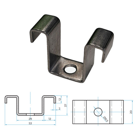 Blue Diamond Stainless Steel M Clip for GRP Grating