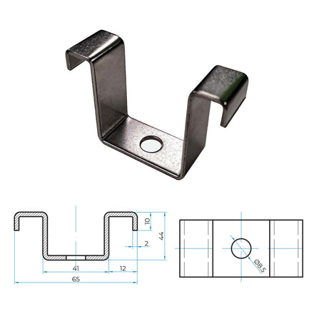 Blue Diamond Stainless Steel M Clip for GRP Grating