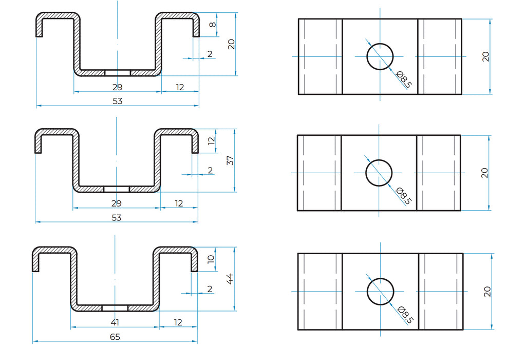 Blue Diamond Stainless Steel M Clip for GRP Grating