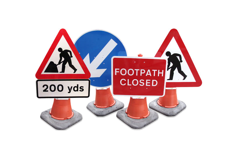 Footpath Closed Ahead' Cone Sign  (Cone Sold Separately)