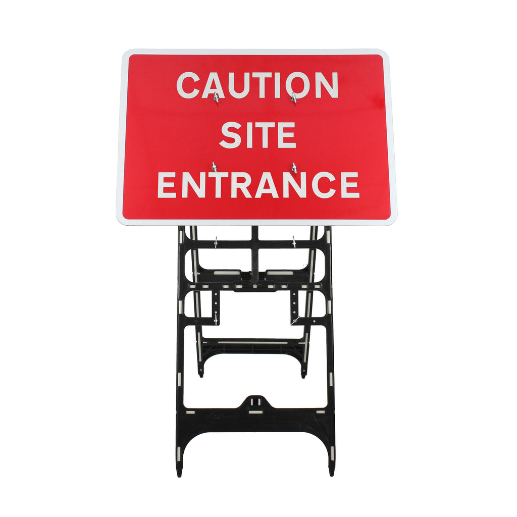 Caution Site Entrance | Quick Fit Sign (Face Only) | 1050x750mm