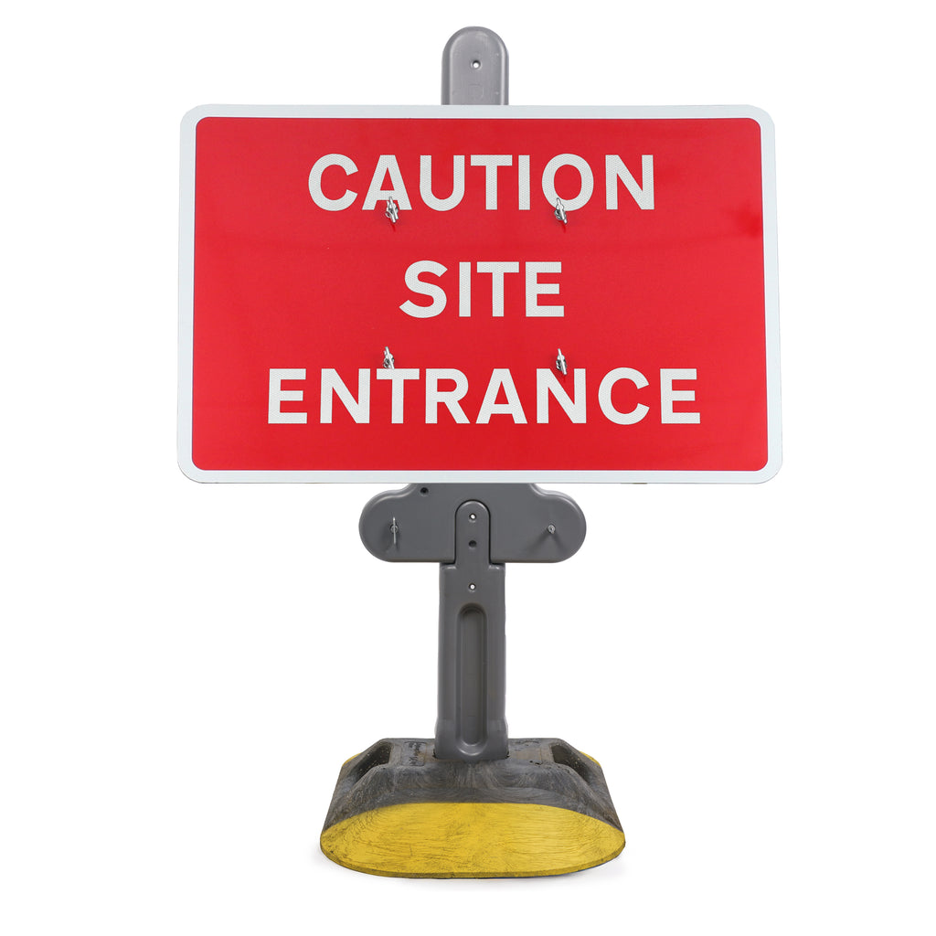 Caution Site Entrance | Quick Fit Sign (Face Only) | 1050x750mm