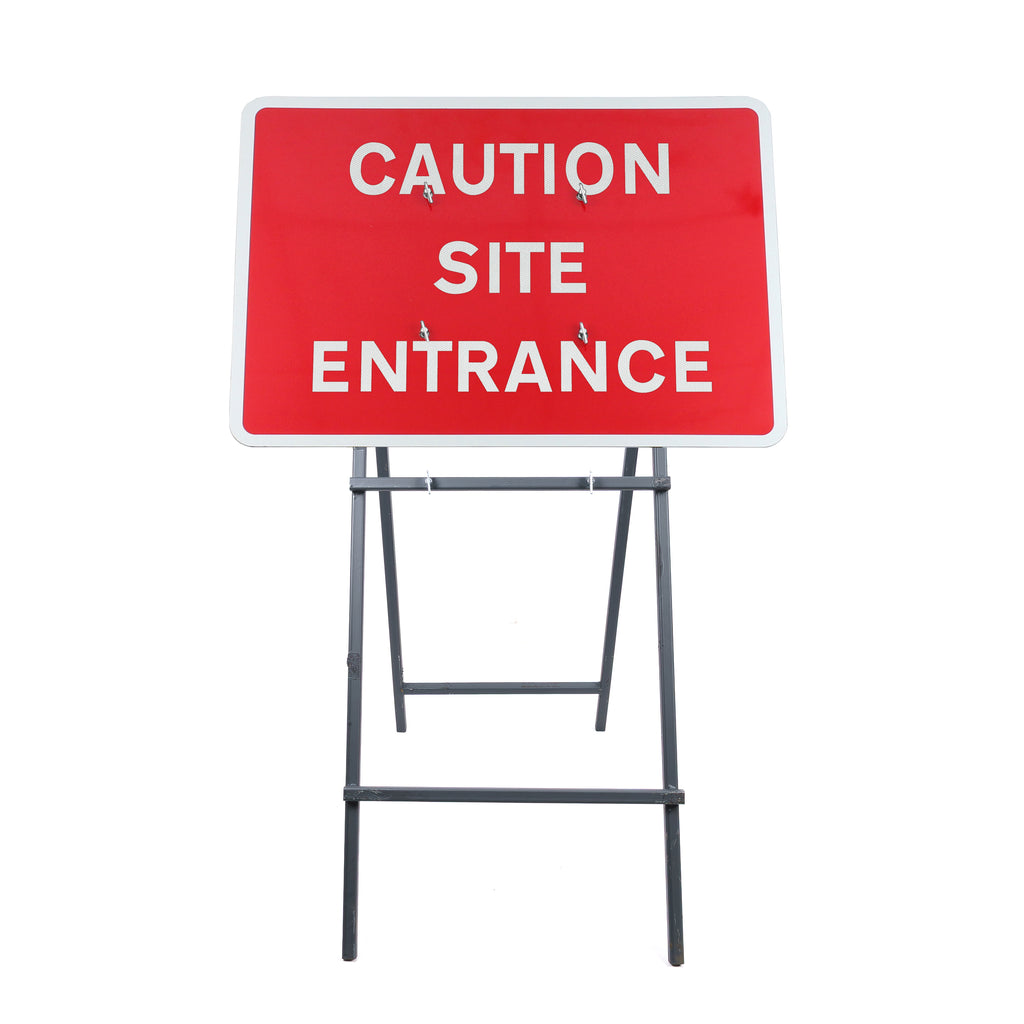 Caution Site Entrance | Quick Fit Sign (Face Only) | 1050x750mm