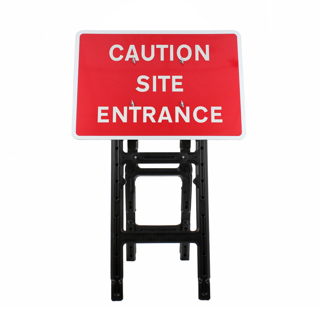 Caution Site Entrance | Quick Fit Sign (Face Only) | 1050x750mm