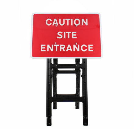 Caution Site Entrance | Quick Fit Sign (Face Only) | 1050x750mm