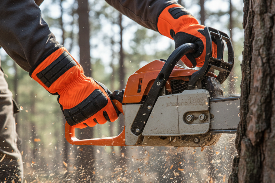 Chainsaw Gloves In Use