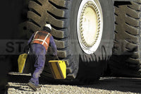 Heavy Duty large wheel chock in use