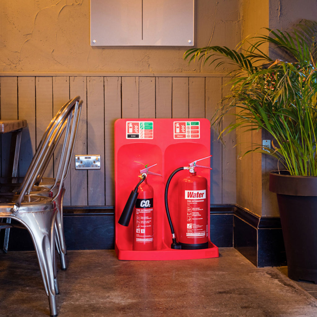 Commander Double Fire Extinguisher Stand - Red - CS51