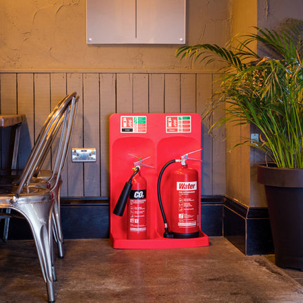 Commander Double Fire Extinguisher Stand - Red - CS51