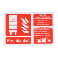 Fire Blanket ID Sign Rigid Plastic Landscape - 100mm x 150mm - 116R