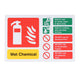 Fire Extinguisher Wet Chem ID Sign Rigid Plastic Landscape - 100mm x 150mm - 115R
