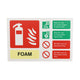 Fire Extinguisher Foam ID Sign Rigid Plastic Landscape - 100mm x 150mm - 112R