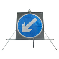 Keep Left Sign dia. 610L - Classic Roll Up Sign / RA1