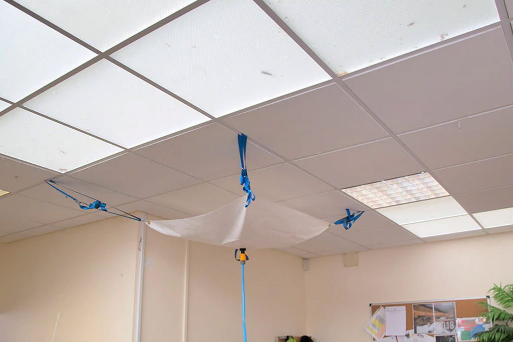 Fentex White Tarpaulin Ceiling Leak Diverter Complete Kit