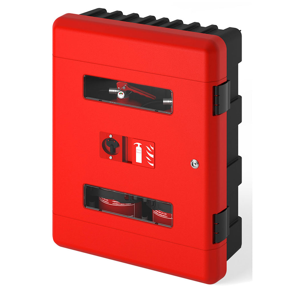 Commander Double Fire Extinguisher Cabinet with Integrated Key Lock - CS03A-DA