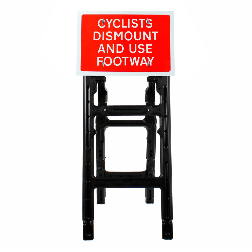 'Cyclists Dismount And Use Other Footway' Sign Diagram 7016 | Quick Fit (face only) | 600x450mm