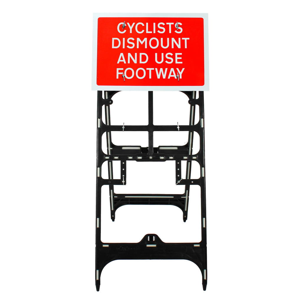 'Cyclists Dismount And Use Other Footway' Sign Diagram 7016 | Quick Fit (face only) | 600x450mm