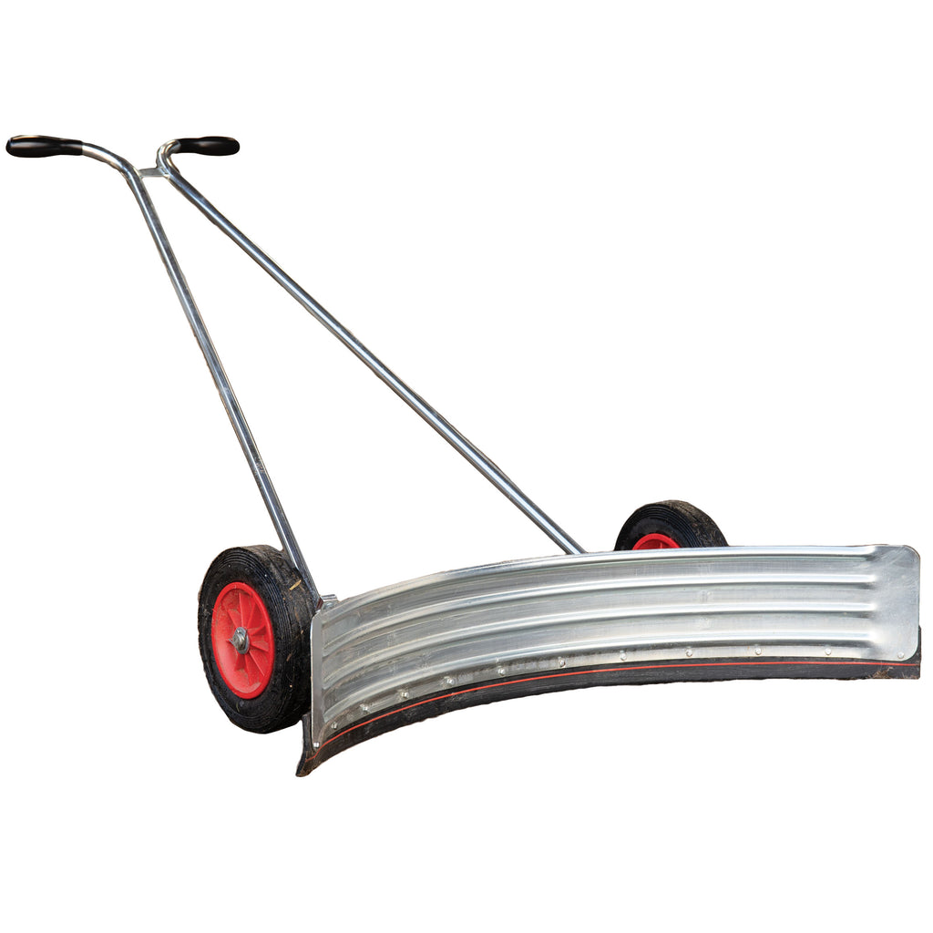 Red Stripe Curved Wheeled Yard Squeegee Scraper