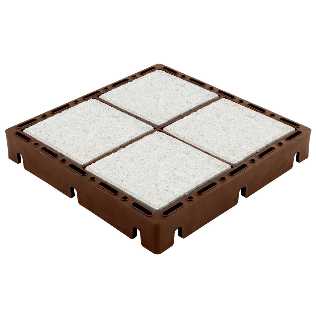 EcoGrid Bloxx Paving System | Concrete Inserts (Terracotta / White Concrete)