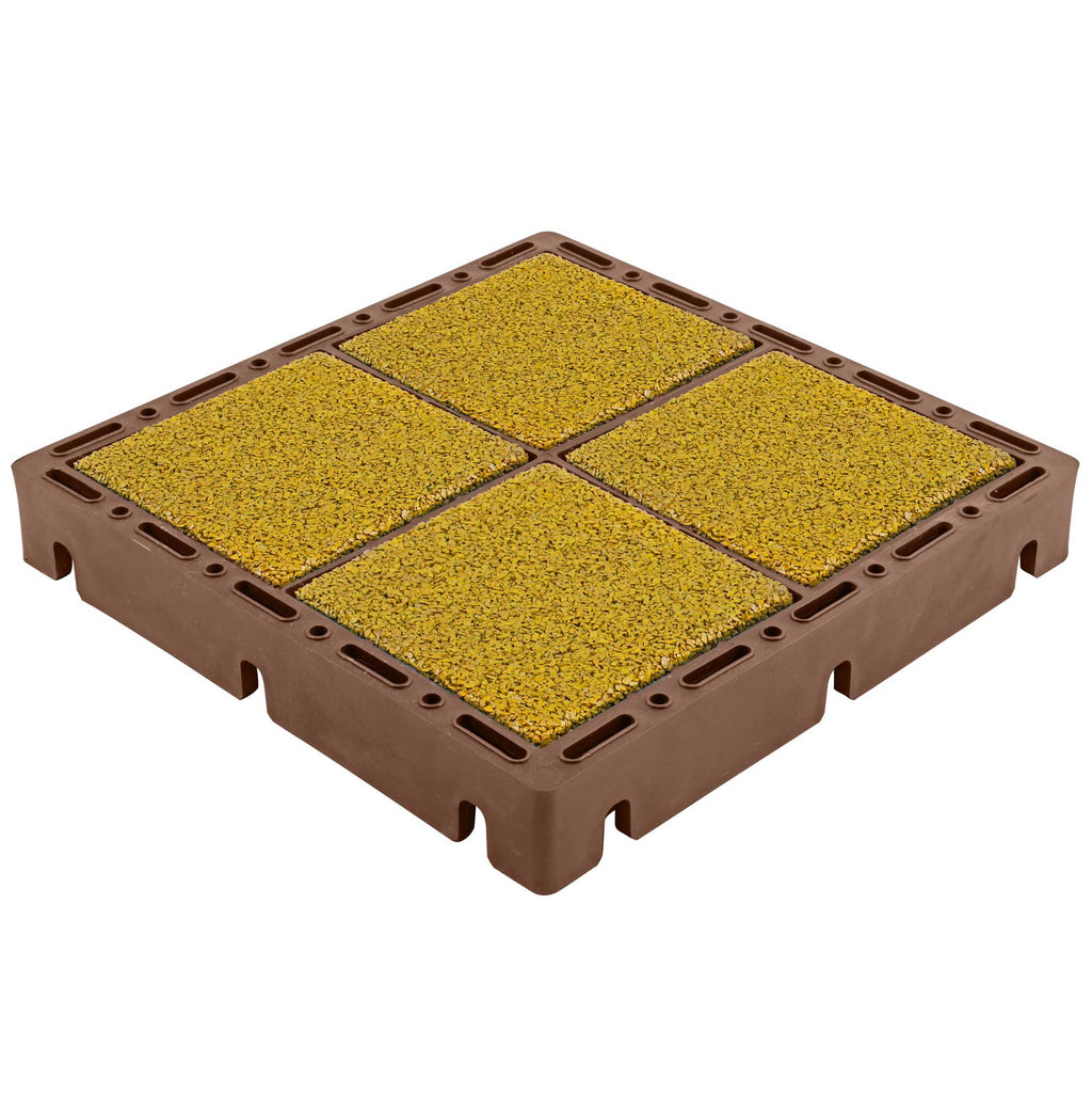 EcoGrid Bloxx Paving System | Rubber Inserts (Terracotta / Yellow Rubber)