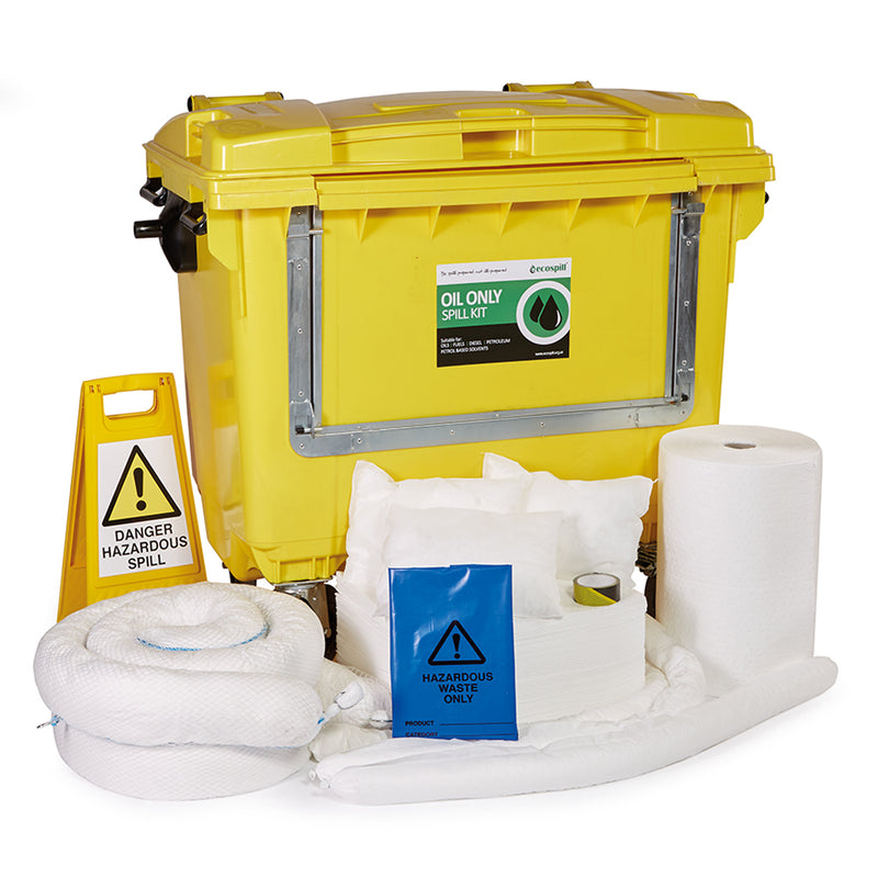Ecospill 600L Oil Only Spill Kit 4 Drop Front Wheel PE Bin | Start ...