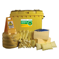 Ecospill Chemical 4 Wheeled Bin Spill Kit - 600L