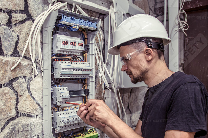 Electrical Contractor Wearing Protective Equipment