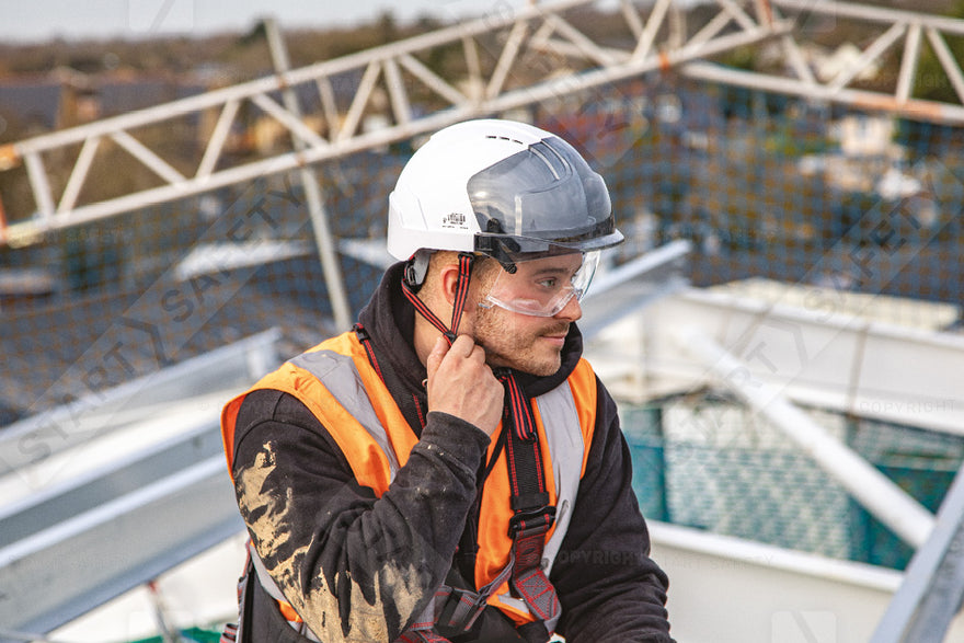 JSP Vistalens Hard Hat With 4-point Chin Straps