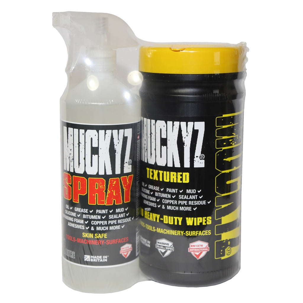 Fentex 2 Litre Tubs of 100 Large Muckyz HD Textured Wrapped with 1 Litre of Muckyz Liquid Spray (Full Box of 6)