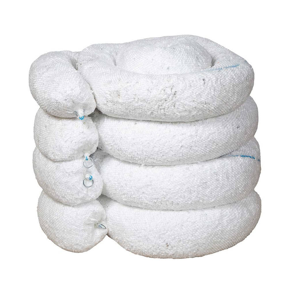 Fentex Marine Oil and Fuel Booms (No Inner Sock) - Net - Rope - Clips and Rings - Poly Pack (Pack of 4)