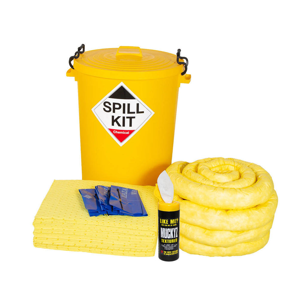 Fentex Chemical Spill Kit - Yellow Plastic Drum - 90L