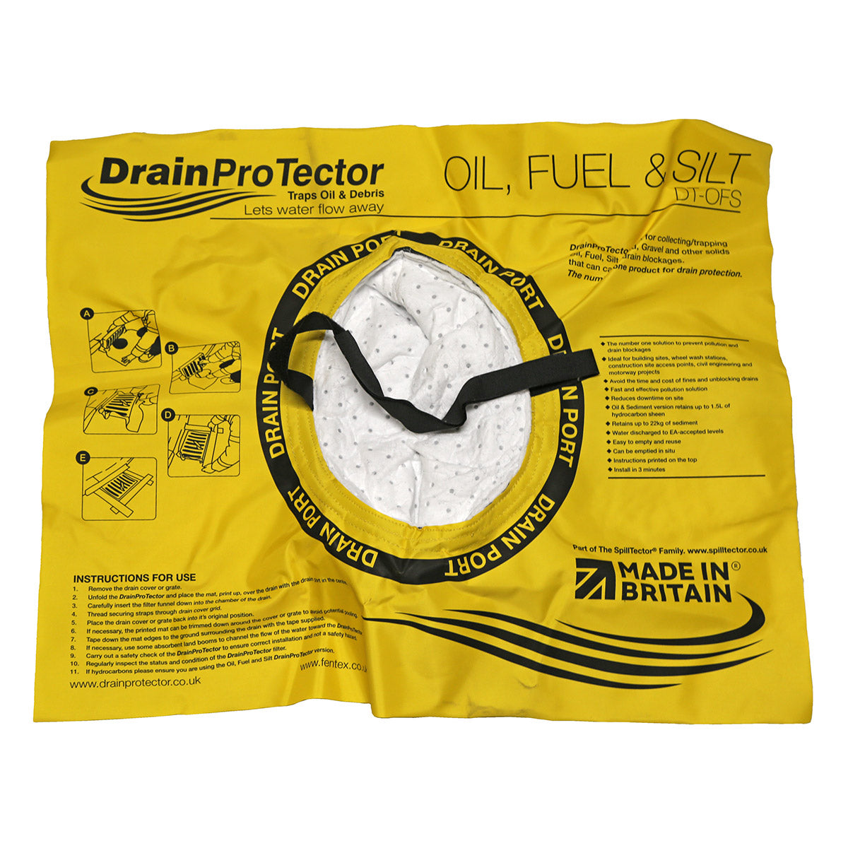 Fentex Drain ProTector for collecting/trapping Oil, Fuel, Silt, Sand ...
