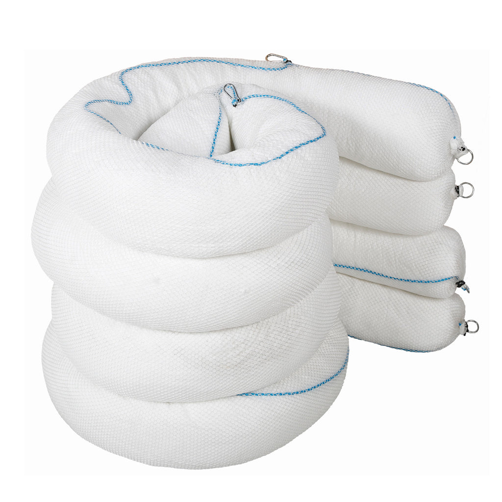 Fentex Marine Oil and Fuel Booms - Net - Rope - Clips and Rings - Poly Pack (Pack of 4)