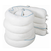 Fentex Marine Oil and Fuel Booms - 20cm x 3m - Net - Rope - Clips and Rings - Poly Pack (Pack of 4)