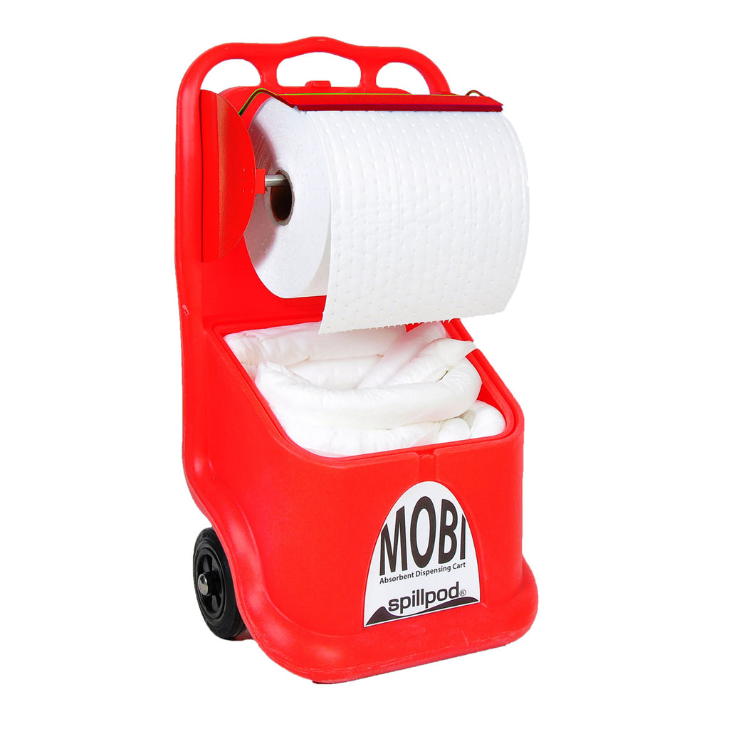 Fentex Mobi 2 Mobile Oil and Fuel Spill Station c/w 15 Absorbent Socks and 1 Absorbent Roll