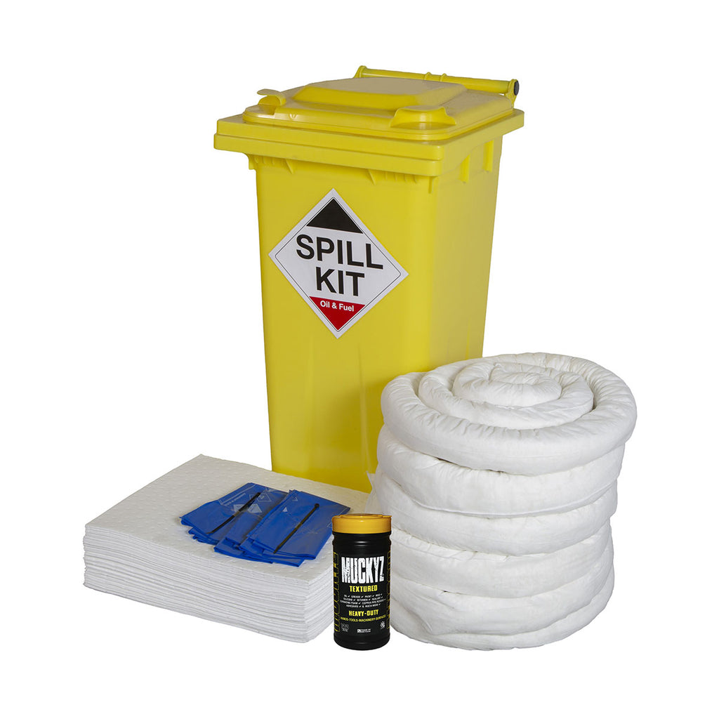 Fentex Oil and Fuel Kit - Yellow Wheelie Bin - 120L