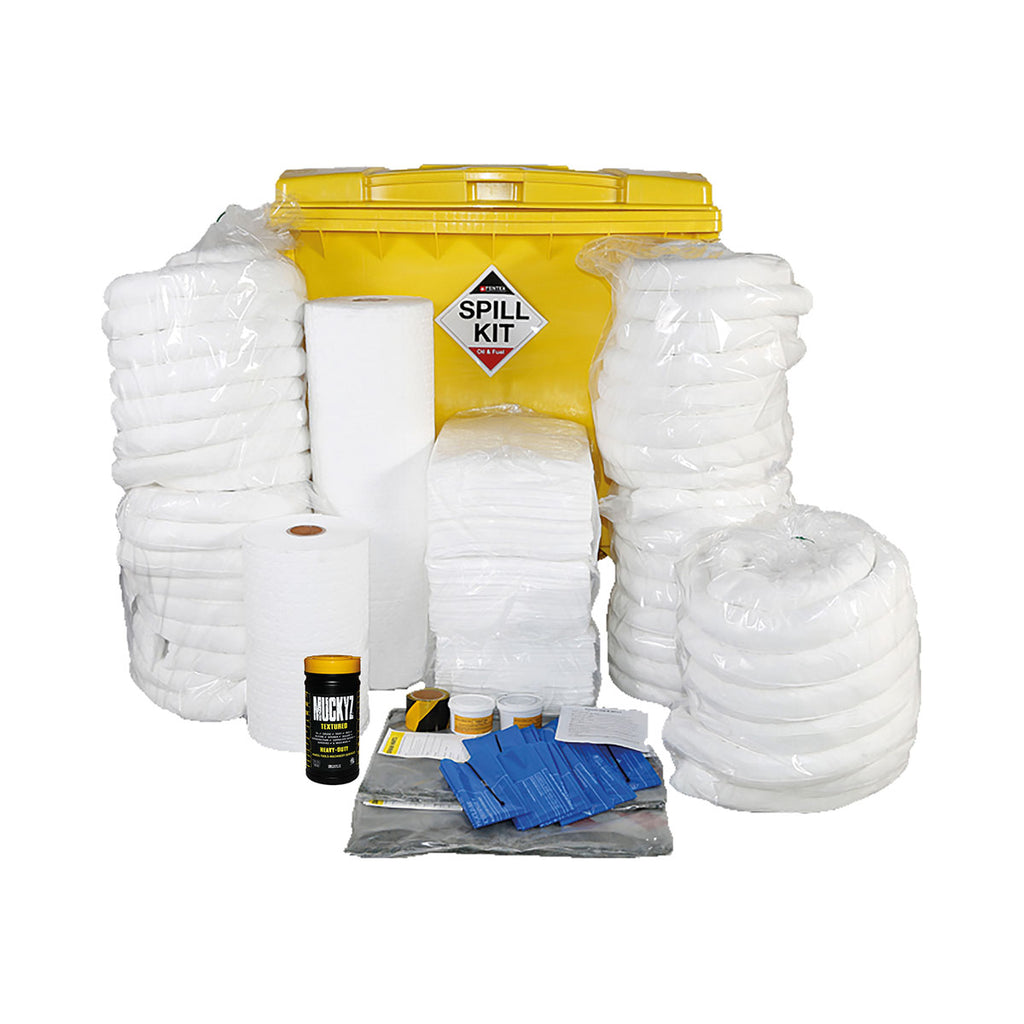 Fentex Oil and Fuel Spill Kit in 4 Wheeled Bin