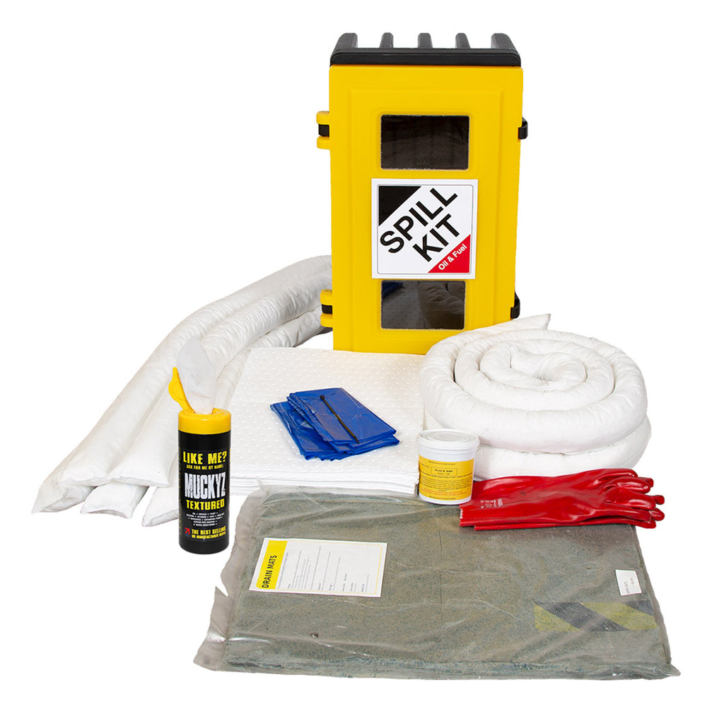Fentex Oil and Fuel Spill Kit for Vehicles and Lorries Hinged Door Box 80L