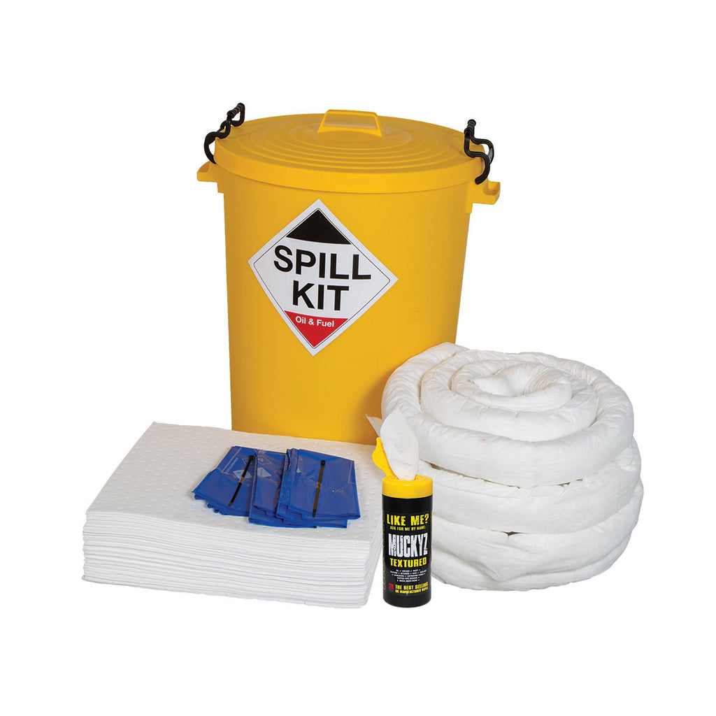 Fentex Oil and Fuel Spill Kit - Yellow Plastic Drum - 90L