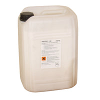 Large white container with a label on a white background