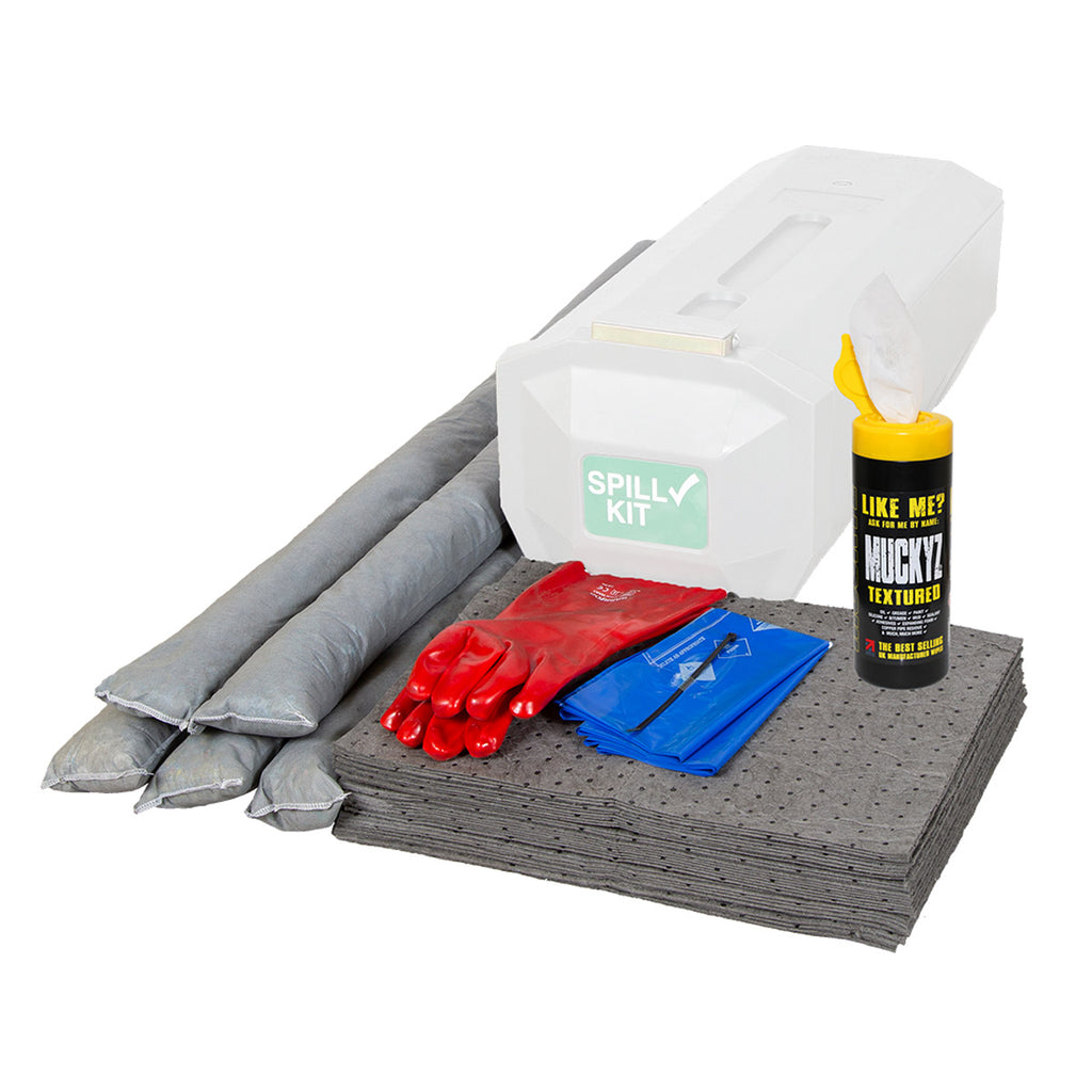 Fentex Refill Kit for General Purpose Spill Kit for Vehicle Chassis and Trailers in Hinged Lid Plastic Box 42L