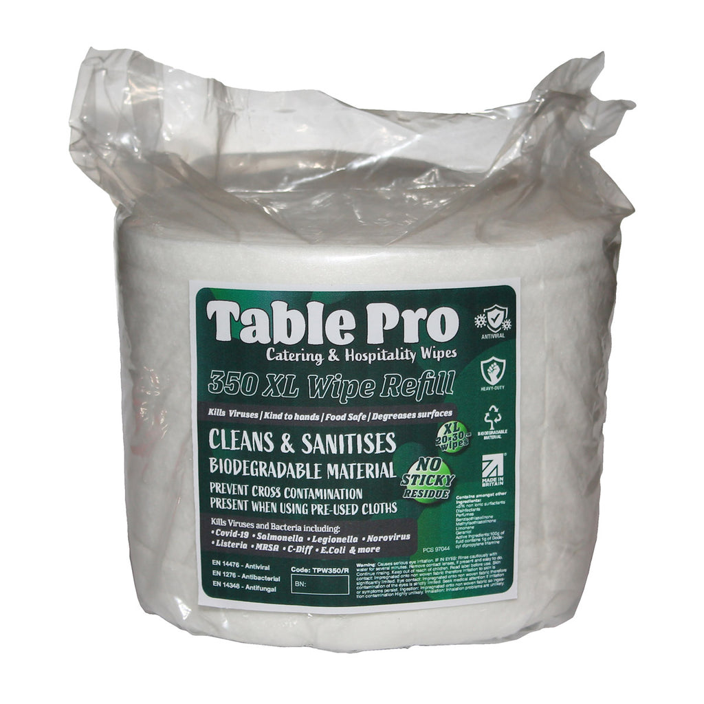 Fentex Refill XL (20 x 30cm) Table Pro Wipes in a heat sealed pack (Pack of 350)