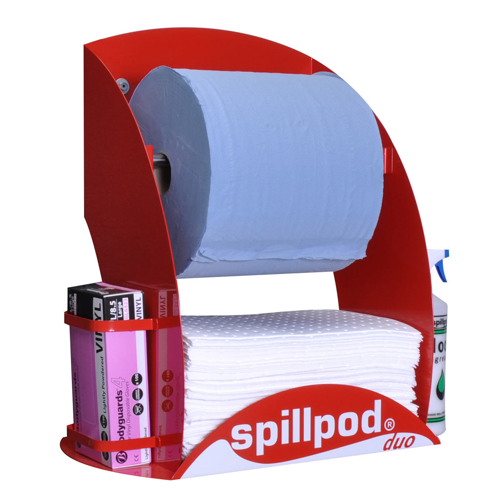 Fentex Spillpod® Duo Oil and Fuel Absorbent Pads and Blue Paper Roll